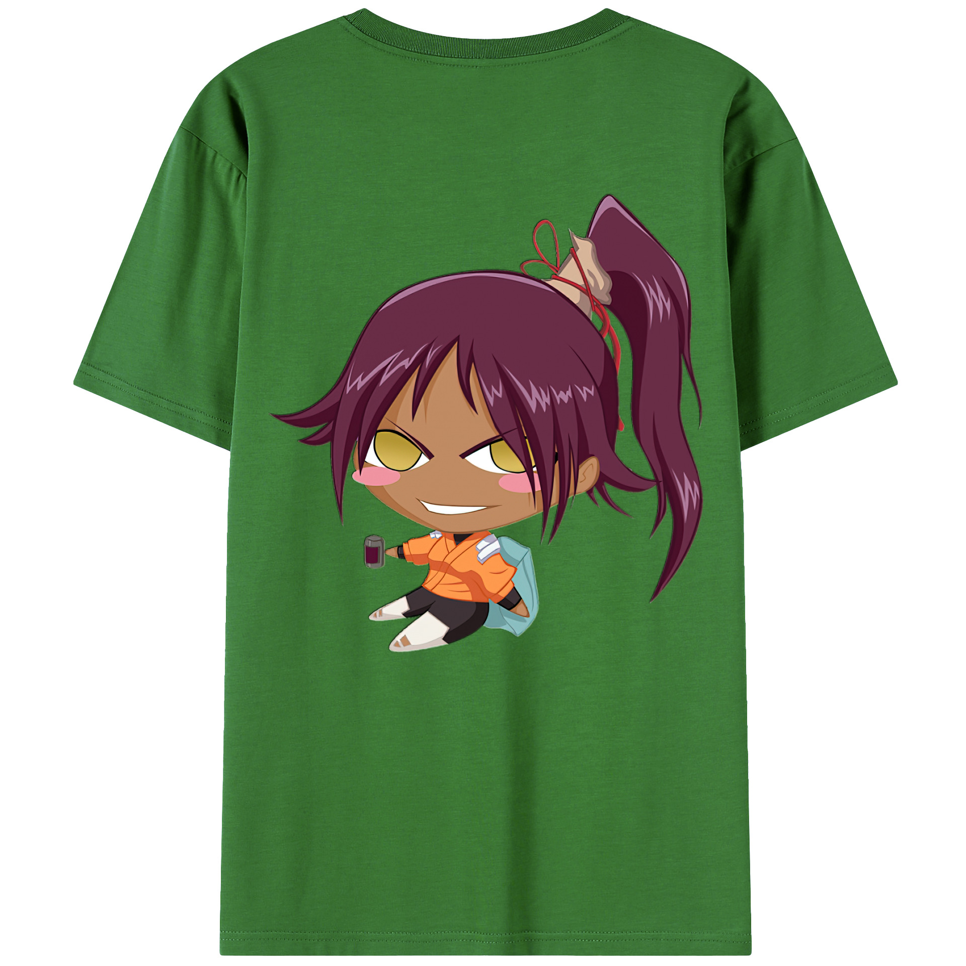 （画像用） ブリーチ 四楓院 夜一（しほういん よるいち） BLEACH Shihouin Yoruichi レディース半袖Tシャツ(バックプリント)
